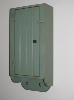 Country Painted Wood Hanging Cabinet